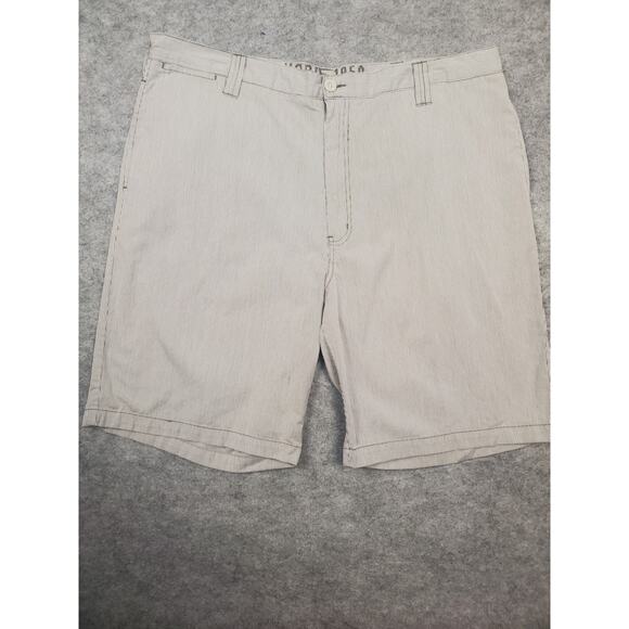 Hobie Men's 40 Green & White Stripe Cotton Shorts Preppy Pockets Light Weight - Picture 1 of 6